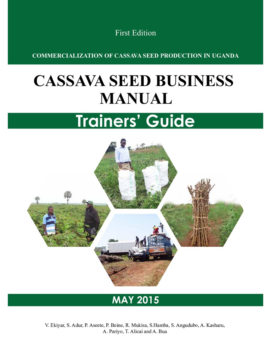 First page of Cassava Seed Business Manual: Trainers’ Guide