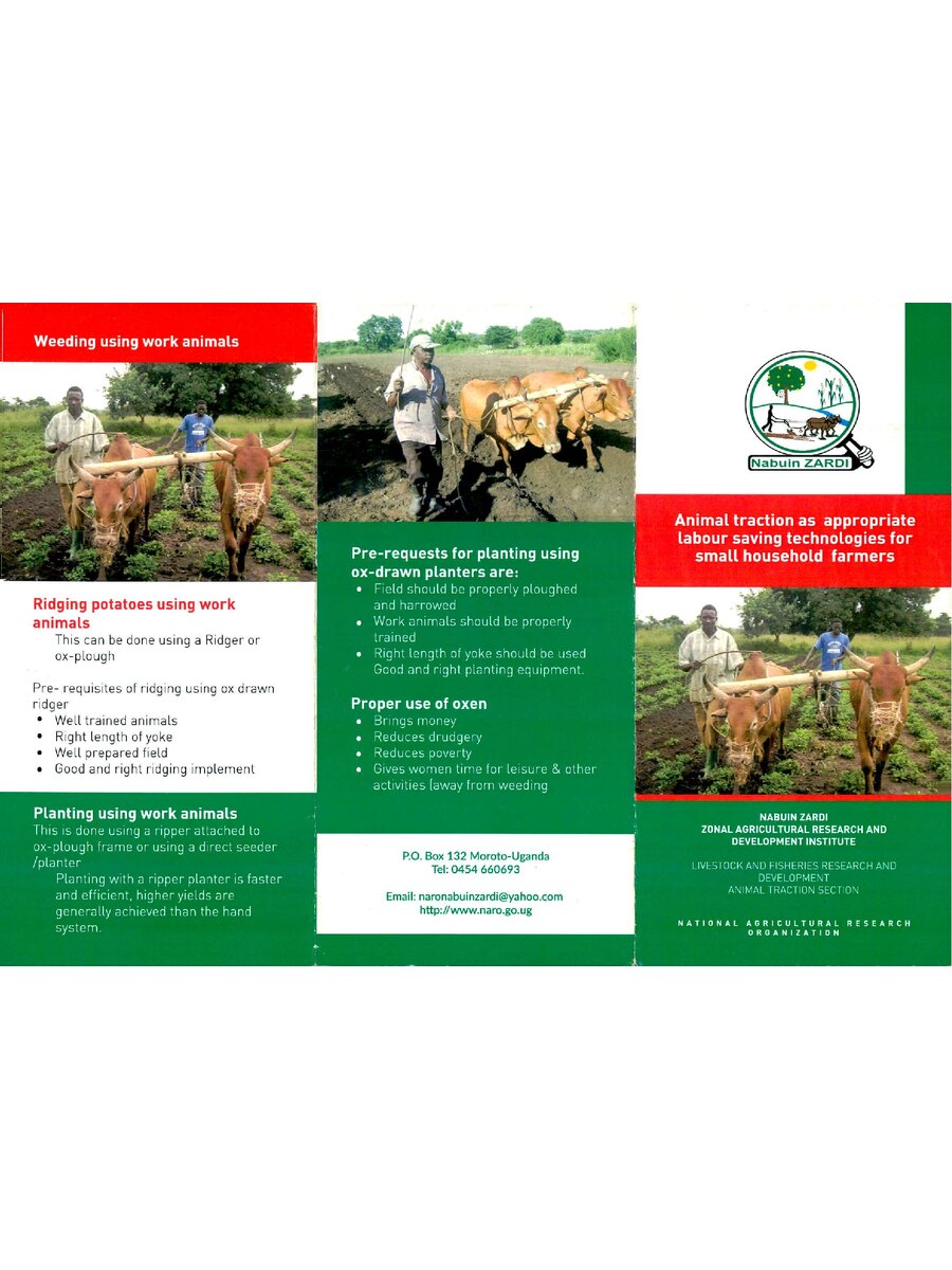 First page of Animal Traction as Appropriate Labour saving Technologies for Small household farmers