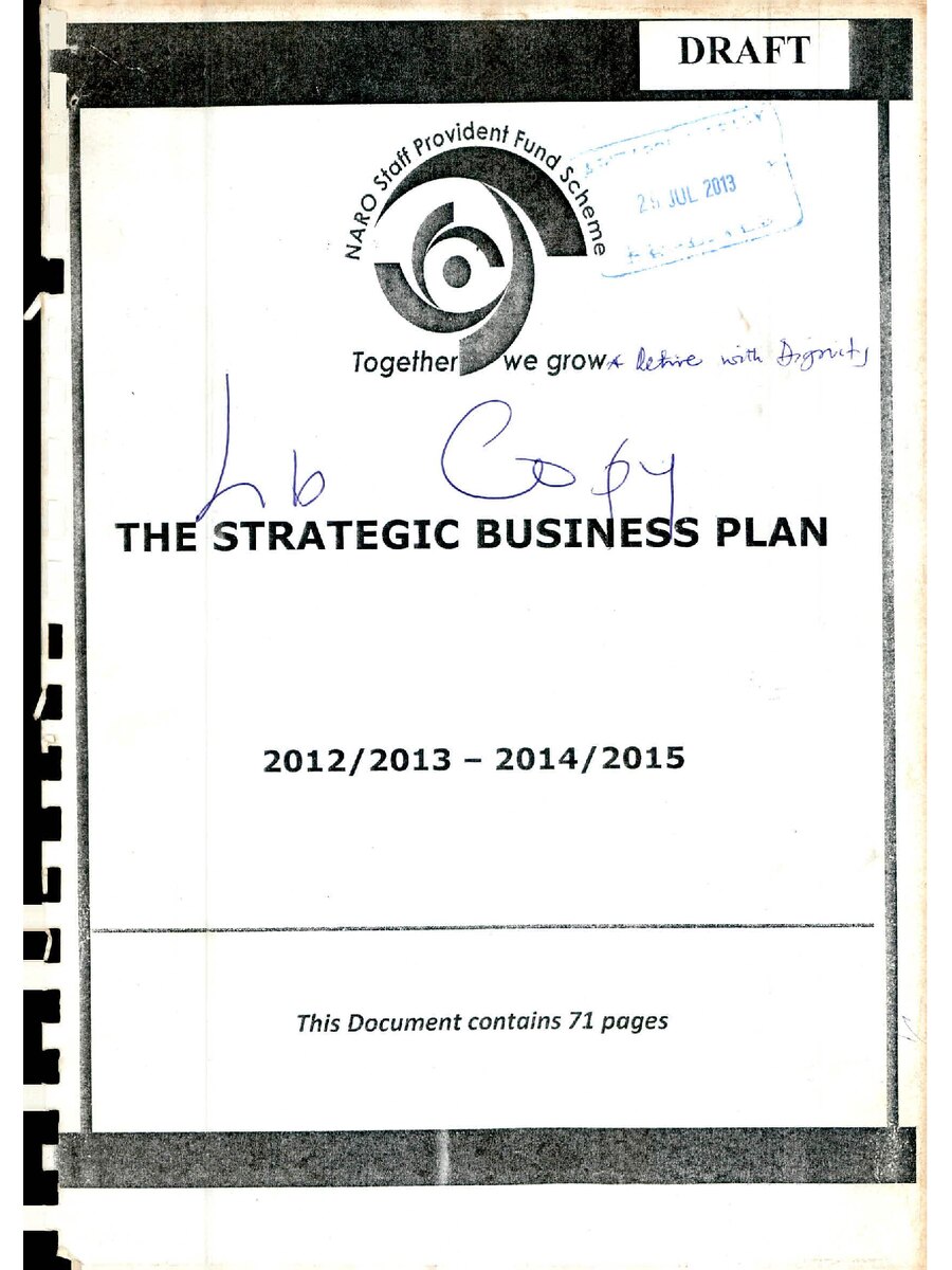 First page of The Strategic Business Plan