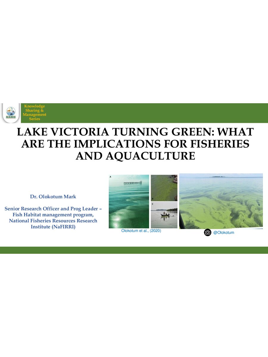 First page of Lake Victoria Turning Green: What are the Implications for Fisheries and Aquaculture