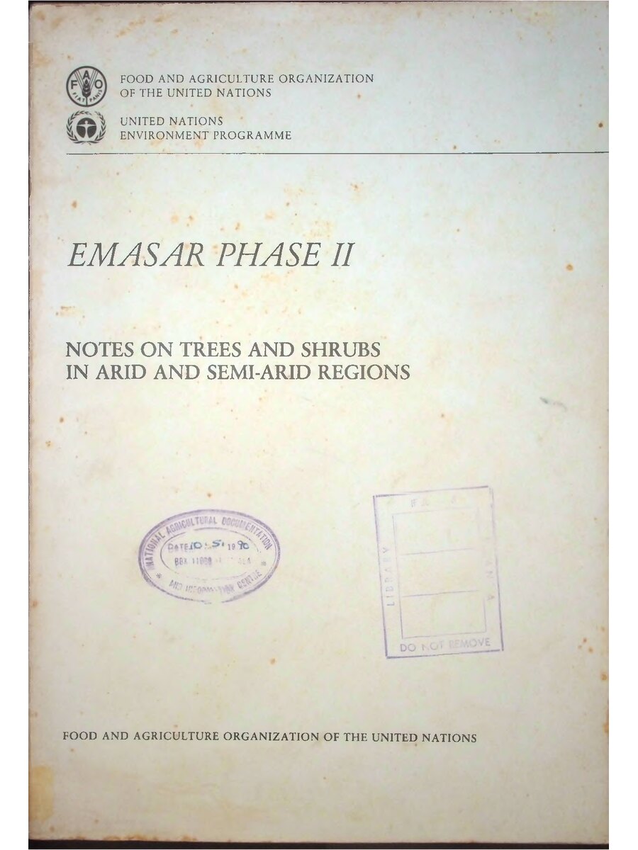 First page of Notes on Trees and Shrubs in Arid and Semi-Arid Regions