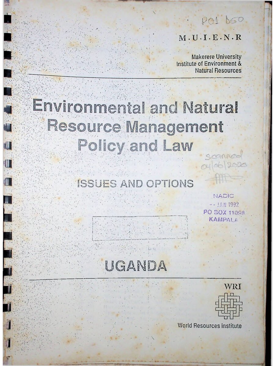 First page of Environmental and Natural Resource Management Policy and Law