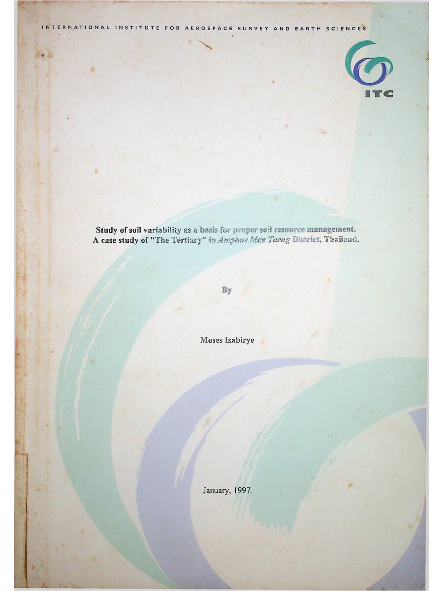 First page of Study of Soil Variability as a Basis for Proper Soil Resource Management: A Case Study of the Tertiary in Amphoe Mae Taeng District, Thailand