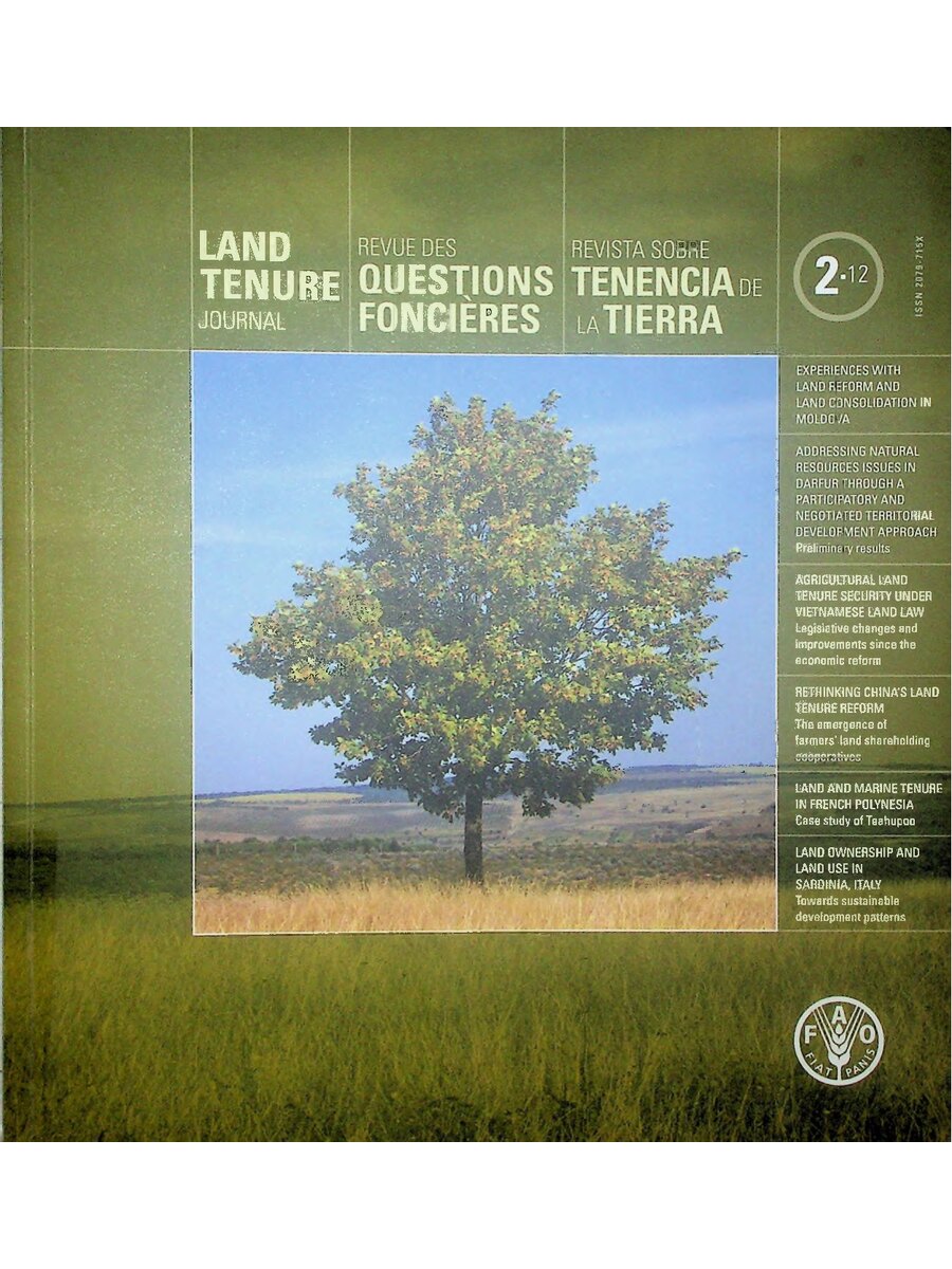 First page of Land Tenure Journal