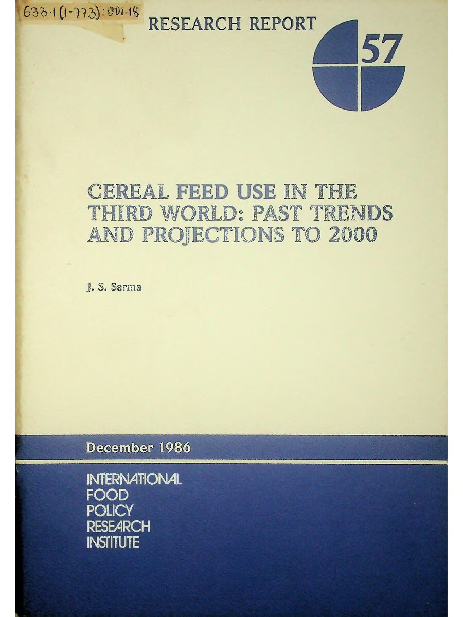 First page of Cereal Feed Use in the Third World: Past Trends and Projections to 2000