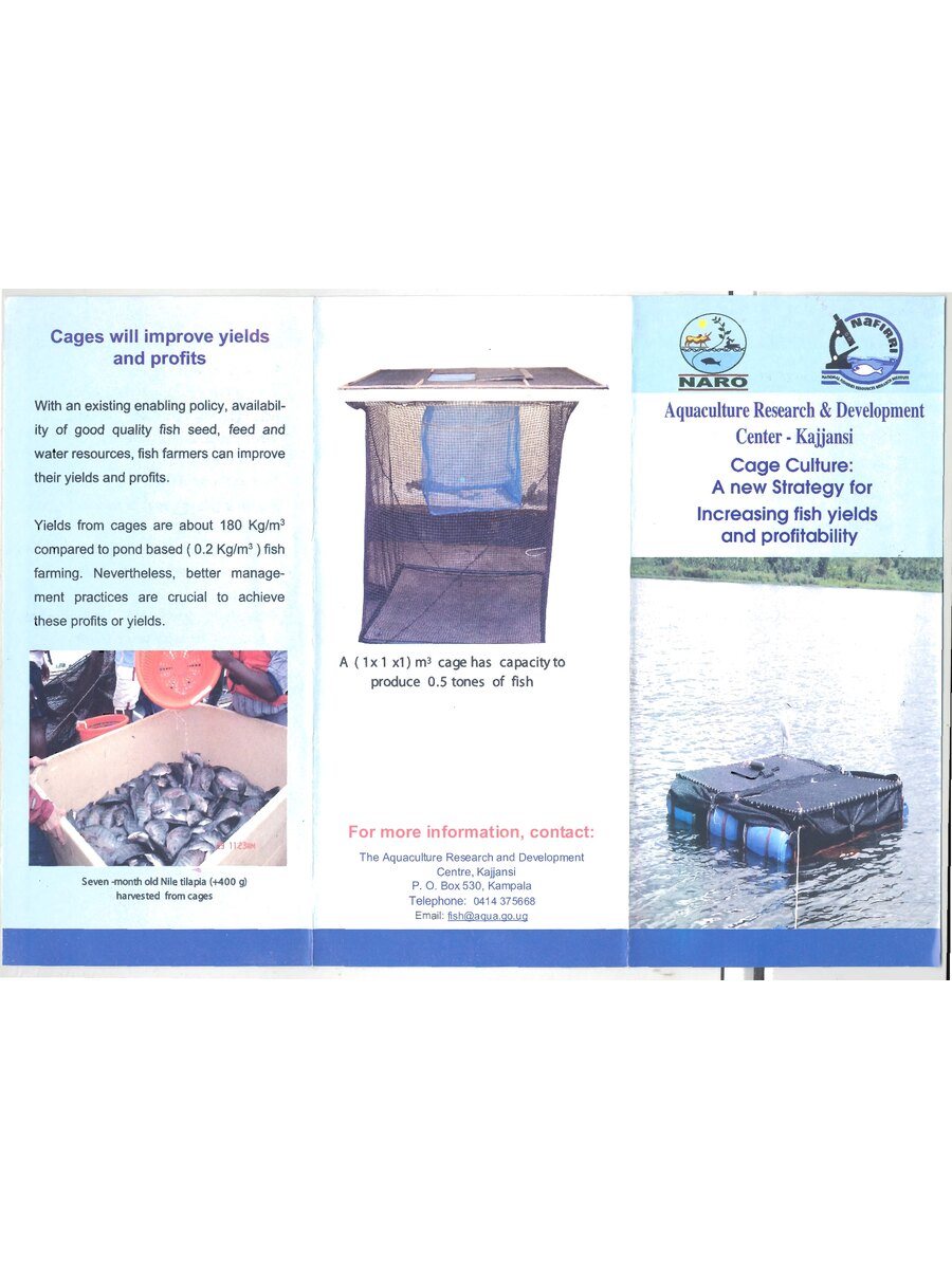 First page of Cage Culture:  A New Strategy for Increasing Fish Yields and Profitability