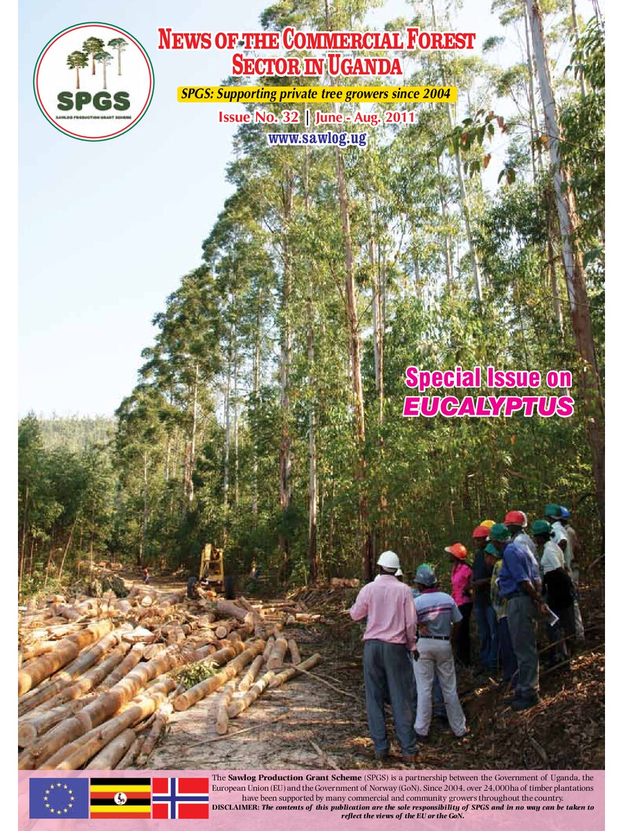 First page of News of the Commercial Forest Sector in Uganda: Special Issue on Eucalyptus