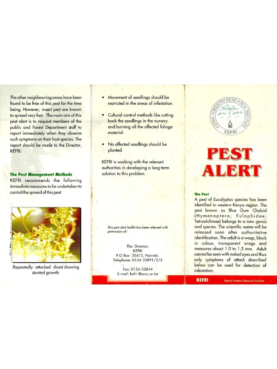 First page of Pest Alert